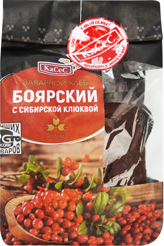 

Хлеб Касес Боярский заварной с сибирской клюквой 350 г