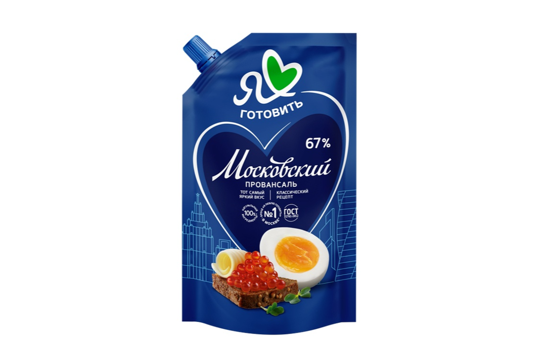 

Майонез Я люблю готовить Московский провансаль 67% 390 мл дизайн упаковки в ассортименте