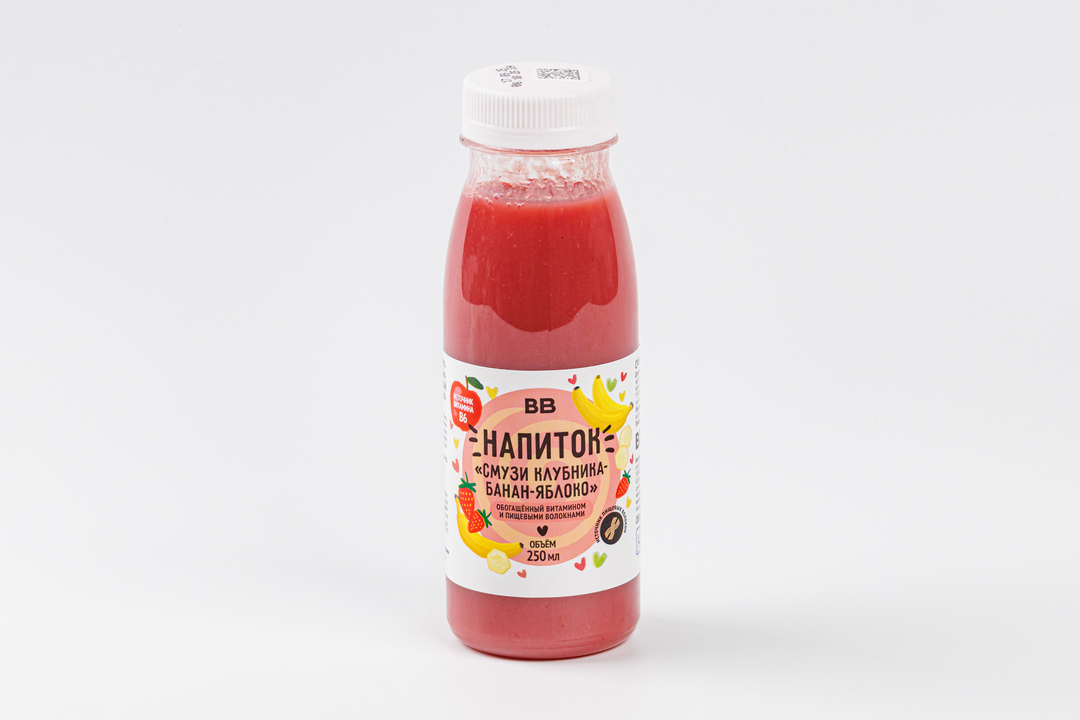

Напиток Смузи ВкусВилл клубника, банан, яблоко 250 мл