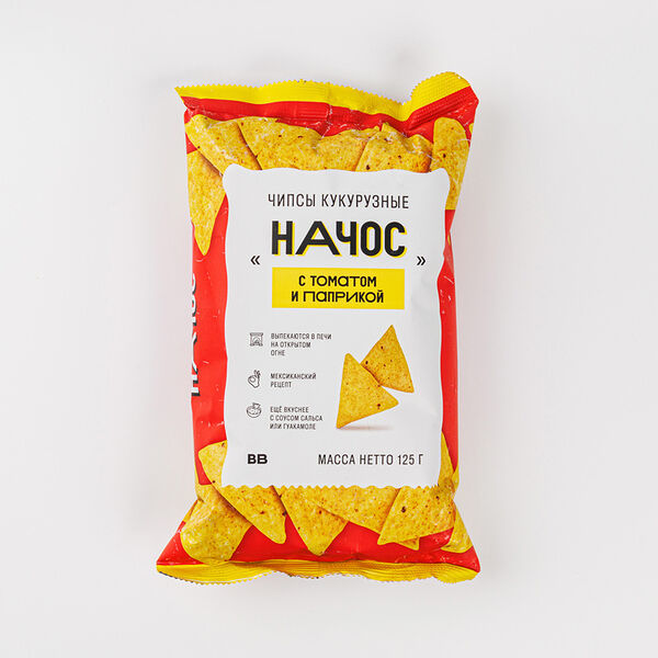 Чипсы кукурузные ВкусВилл Начос с томатами и паприкой 125 г