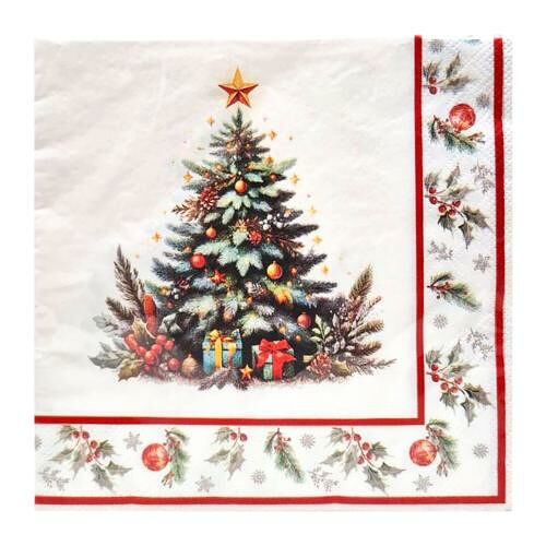 Салфетки бумажные трёхслойные 33x33 см