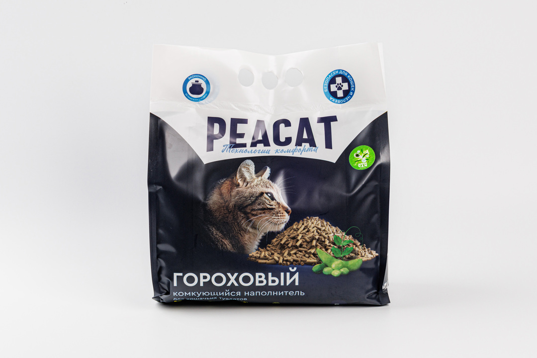 

Наполнитель кошачий Peacat комкующийся из горохового волокна Зеленый чай 2.5 кг