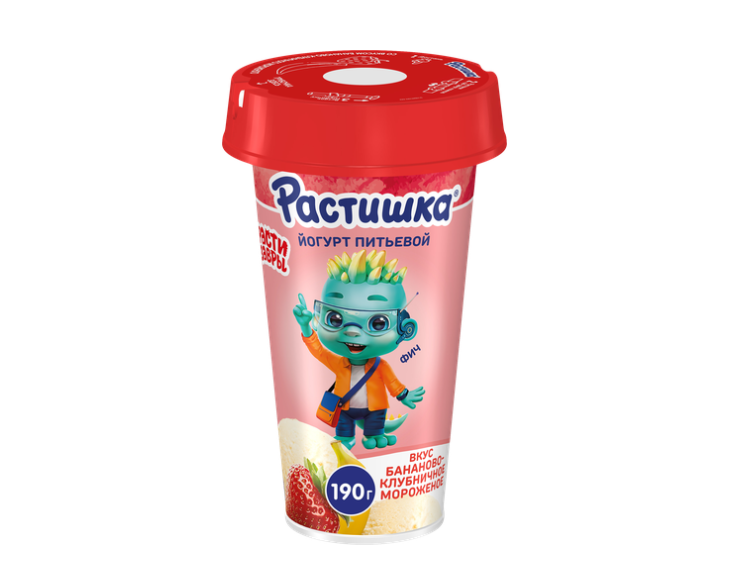 

Питьевой йогурт Растишка Бананово-клубничное мороженое 190 г, дизайн упаковки в ассортименте
