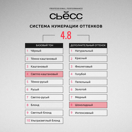 

Краска для волос Сьёсс Permanent Coloration 4-8 Каштановый шоколадный 115 мл