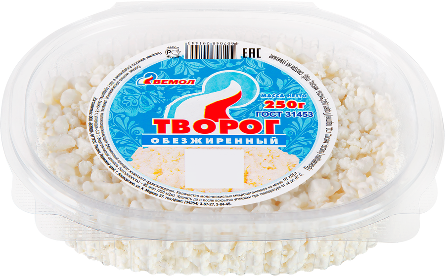 

Творог Вемол обезжиренный 1.8% 250 г