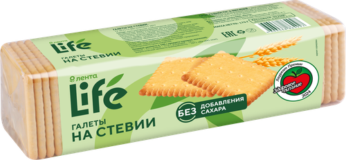 

Галеты Лента Life на стевии без сахара 170 г