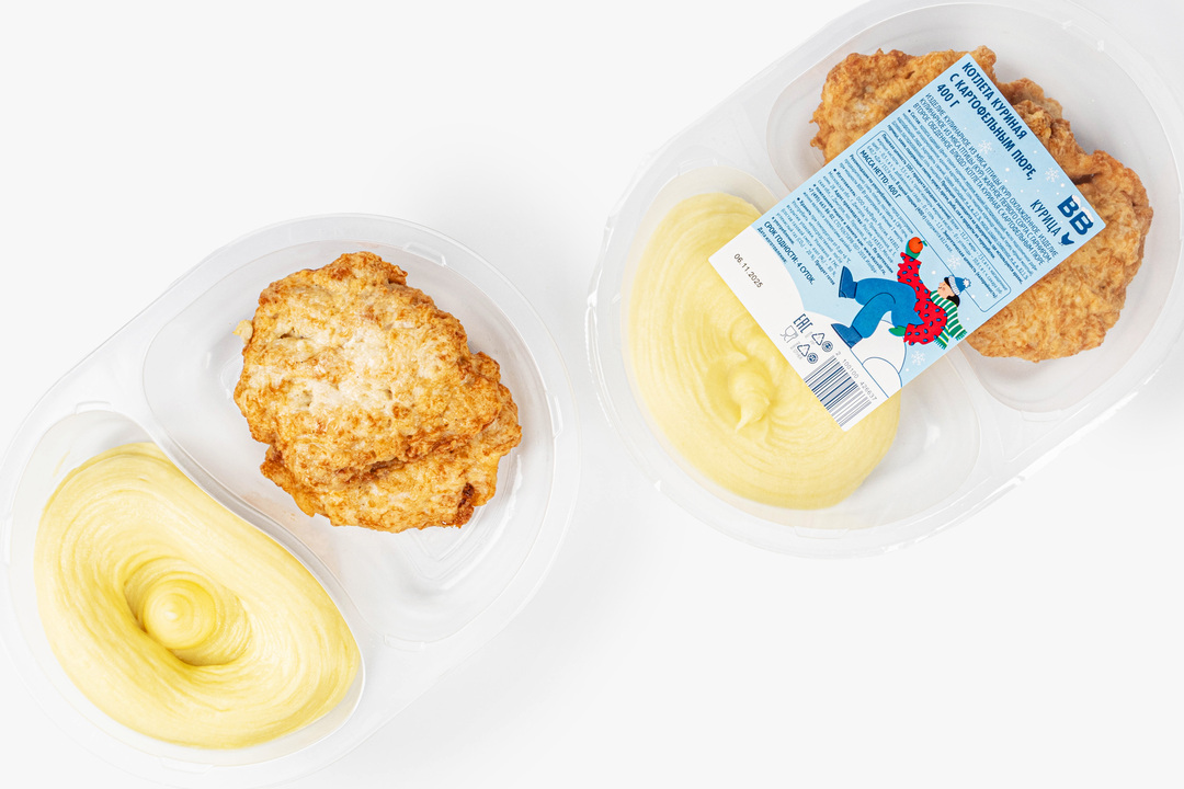 

Котлета куриная с картофельным пюре Вкусвилл 400 г