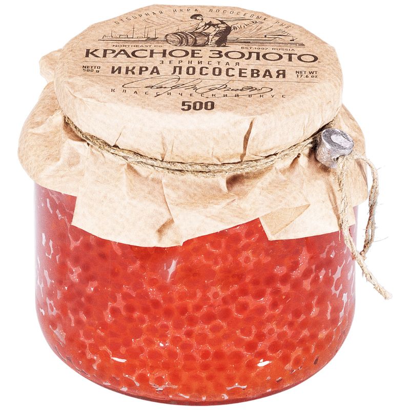 

Икра красная Красное Золото Лососевая горбуши зернистая соленая 500 г