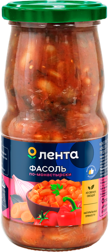 

Фасоль Лента По-монастырски с овощами 490 г