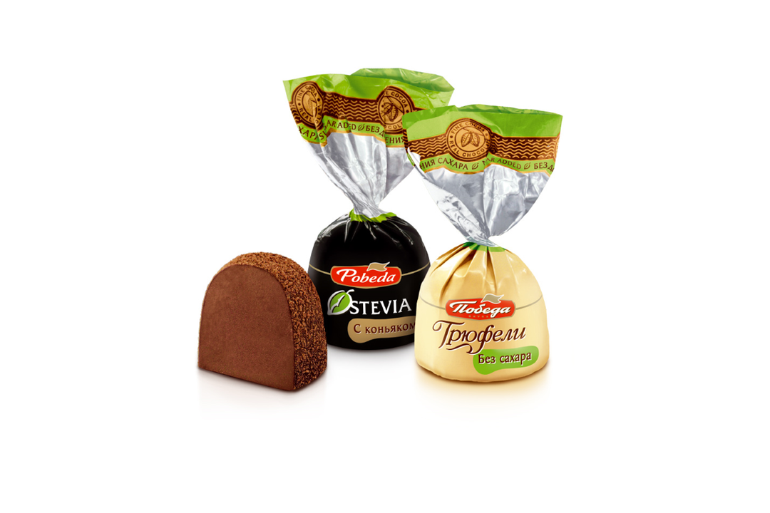 

Конфеты шоколадные Победа вкуса Трюфели с коньяком и ликером айриш крем без сахара 150 г