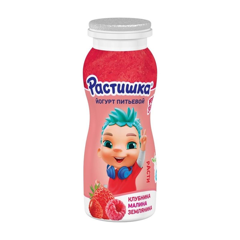 

Йогурт питьевой Растишка Клубника малина земляника 1.6% 90 г дизайн упаковки в ассортименте