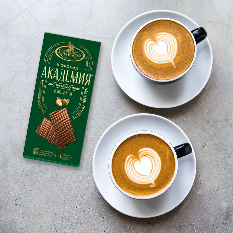 

Шоколад молочный Академия с фундуком 88 г