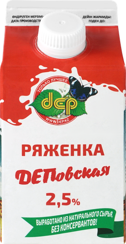 

Ряженка ДЕПовское 2.5% без змж 500 г