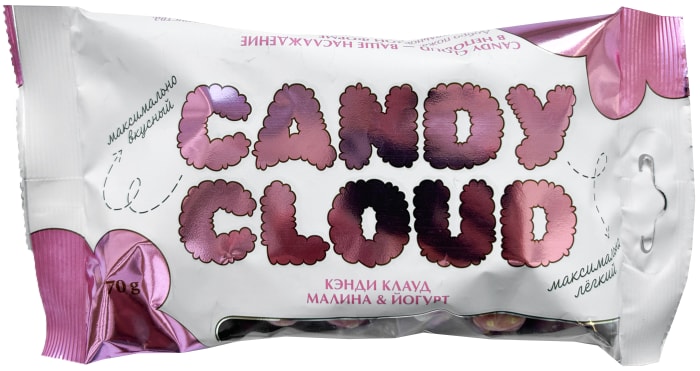 

Драже Candy Cloud попкорн карамельный в глазури йогурт-малина 70 г