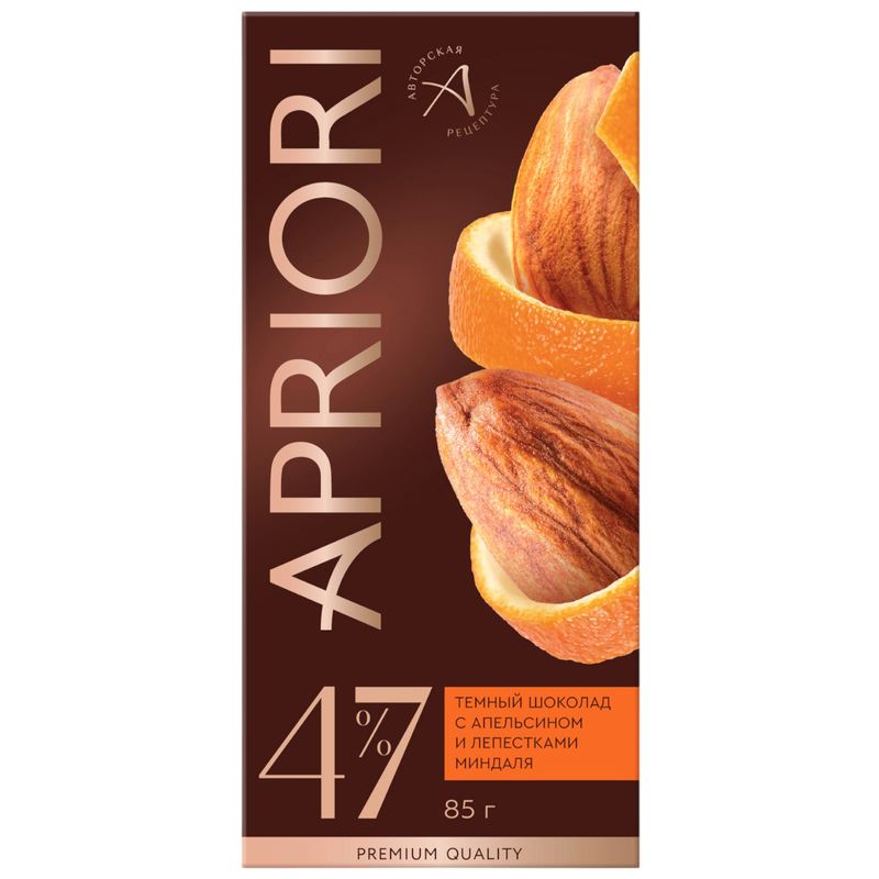 

Шоколад темный Apriori с апельсином и миндалем 85 г
