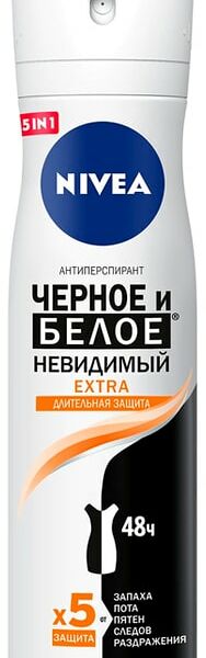 Антиперспирант NIVEA Черное и Белое Невидимый Extra 150мл