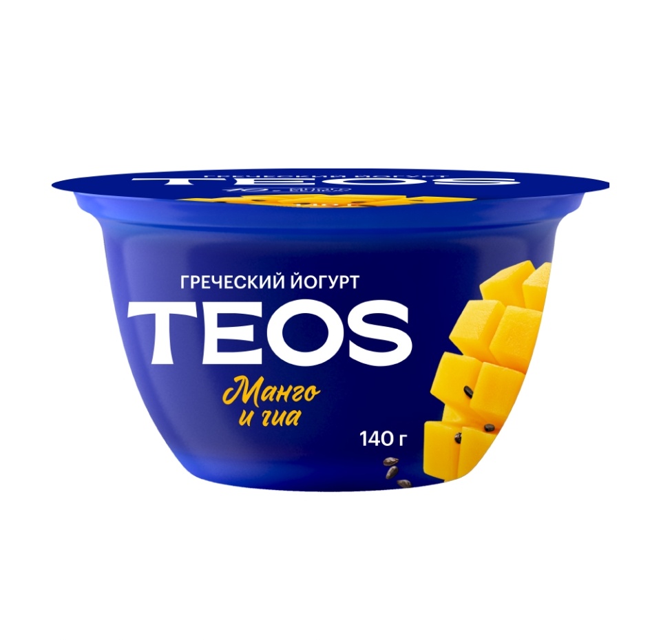 

Йогурт греческий Teos Манго-чиа 2% 140 г