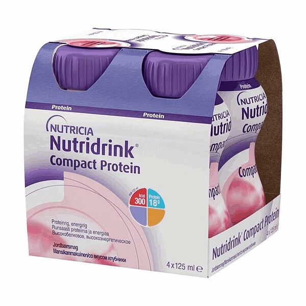 Смесь для энтерального питания жидкая Nutridrink Compact Protein клубника 125 мл 4 шт