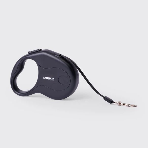 Рулетка для собак, S, ремень 3 м, 15 кг, черная