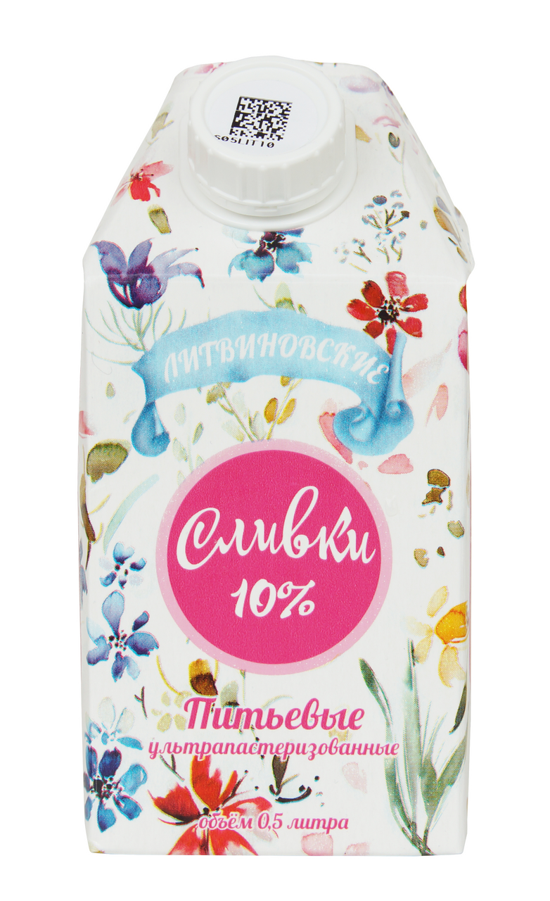 

Сливки ультрапастеризованные Литвиновские 10% 500 мл