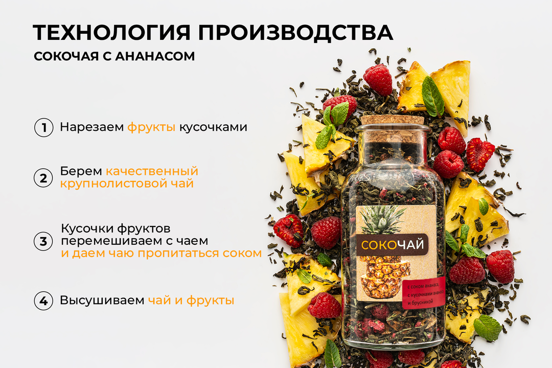 

Чай черный BeFruitbe Ананас-брусника 130 г