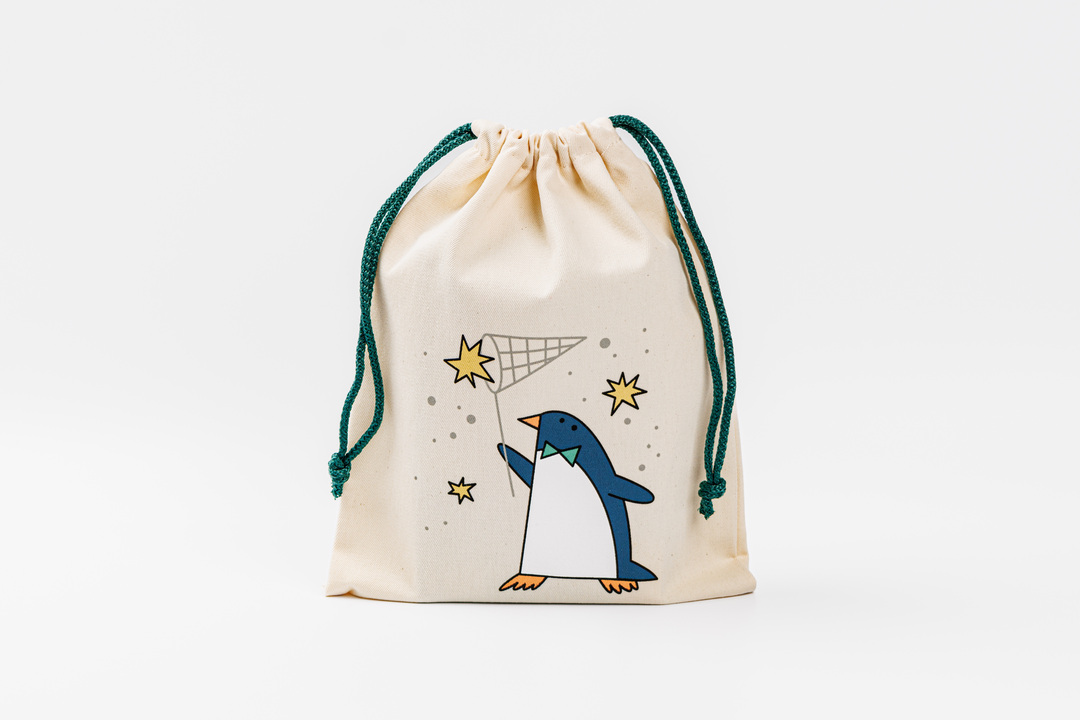 

Мешочек для подарков "Пингвин со звездами"