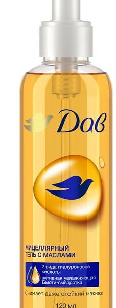 Мицеллярный гель для снятия макияжа Dove с маслами 120мл