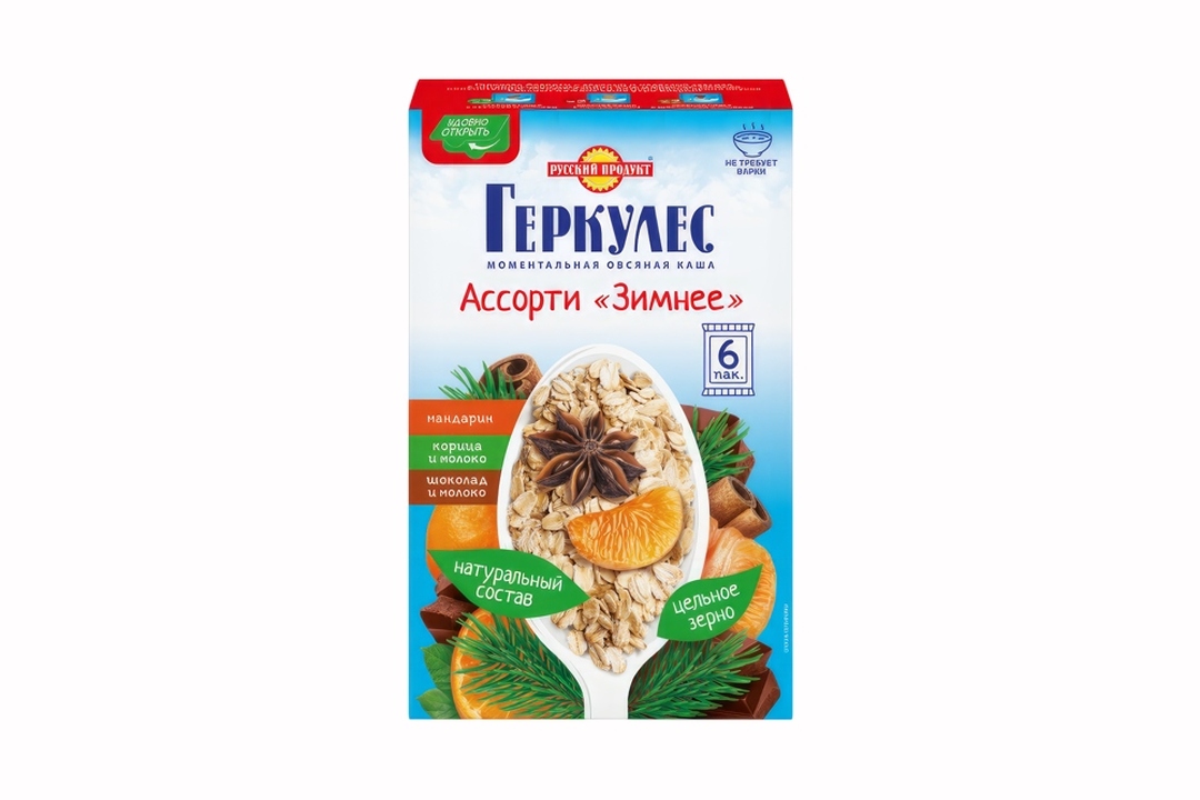 

Хлопья Геркулес Русский Продукт Ассорти зимнее 210 г