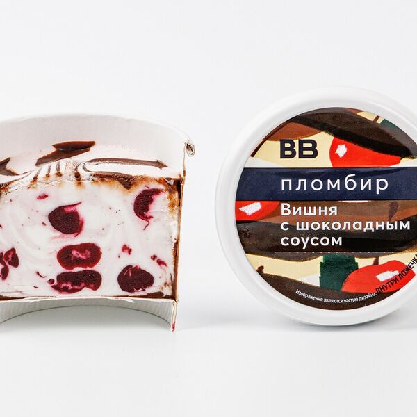Мороженое ВкусВилл Вишня с шоколадным соусом 85 г