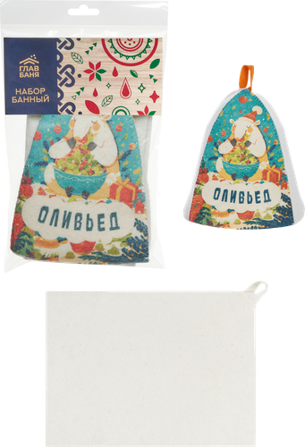 

Набор для бани и сауны ГлавБаня Новогодний шапка и коврик в ассортименте