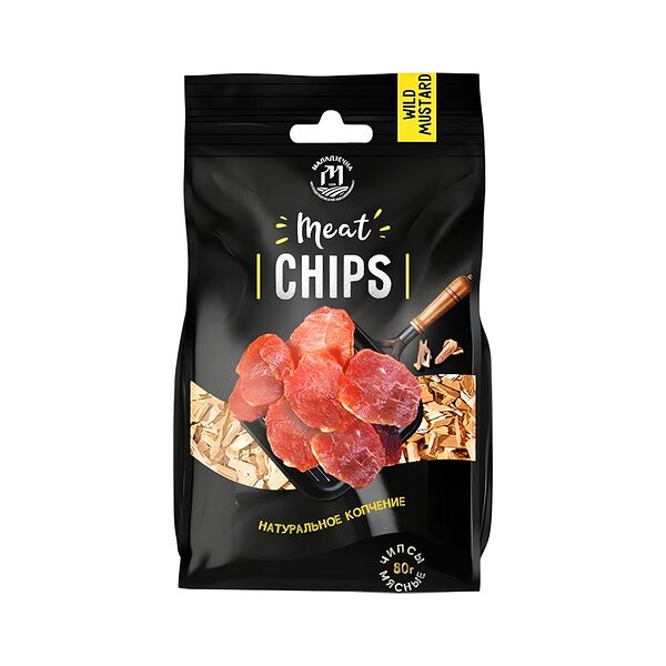 Продукт с/к из мяса свинины мясной Чипсы Дикая горчица 80г МГС Велес-Мит