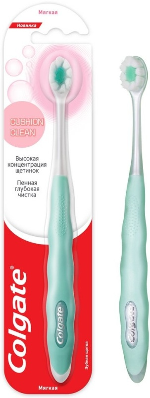 

Зубная щетка Colgate Cushion Clean мягкая цвет в ассортименте 1 шт.