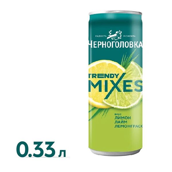 Лимонад Черноголовка Лимон-лайм-лемонграсс 0,33 л