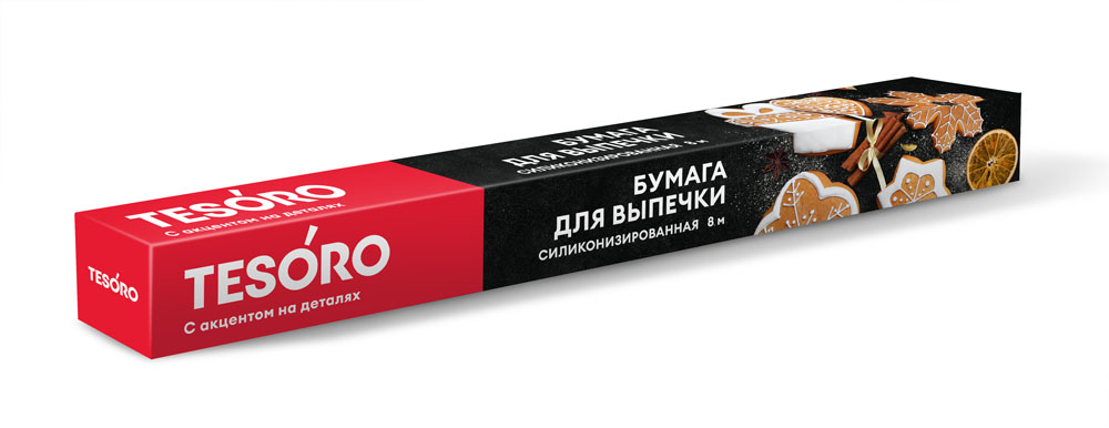 

Бумага для выпечки Tesoro силиконизированная 38 см х 8 м