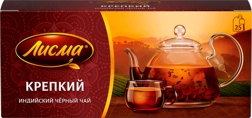 

Чай черный Лисма Крепкий индийский байховый 25 пакетиков 50 г