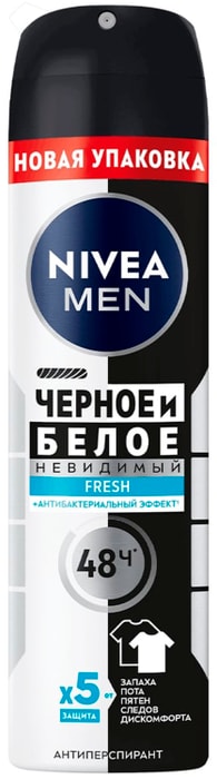 

Антиперспирант Nivea Men Fresh Невидимый для черного и белого 150 мл