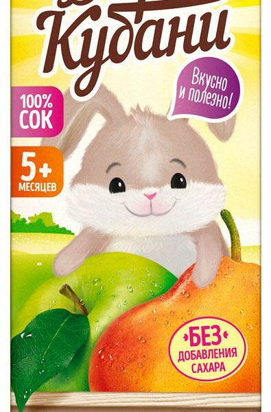 Сок Дары Кубани яблоко-груша, с 5 месяцев 200 мл