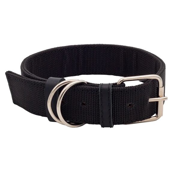 Ошейник для собак капроновый, обхват шеи 61-73 см, ширина 5 см, черный