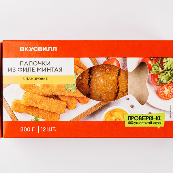 Палочки ВкусВилл из филе минтая в панировке замороженные 300 г
