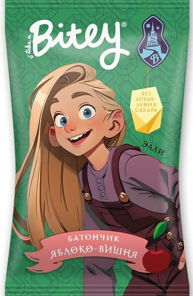 Батончик Bitey Яблоко-вишня без глютена 25г
