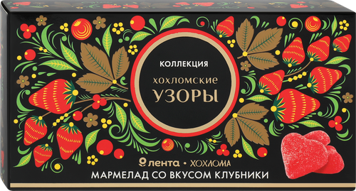 

Мармелад желейный Лента Русские узоры Хохлома, со вкусом клубники, 120 г