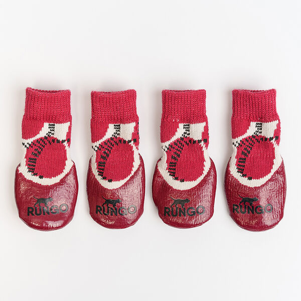 Носки с прорезиненной подошвой красные с пятнами  Rungo 0 (XS)