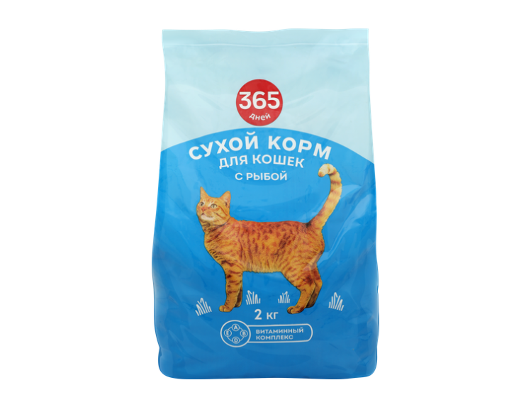 

Корм сухой для кошек 365 Дней с рыбой 2 кг