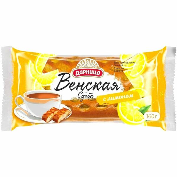 Сдоба Дарница Венская с лимонной начинкой 160 г