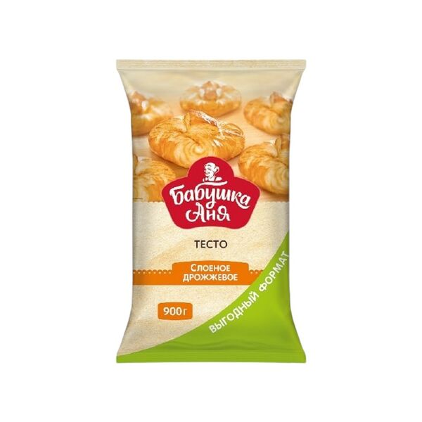 П/ф Тесто слоеное дрожжевое Бабушка Аня зам полим/уп 900г