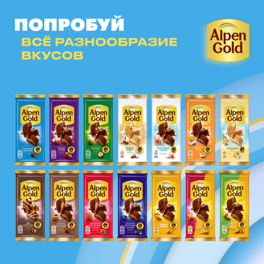 

Шоколад молочный Alpen Gold 80 г