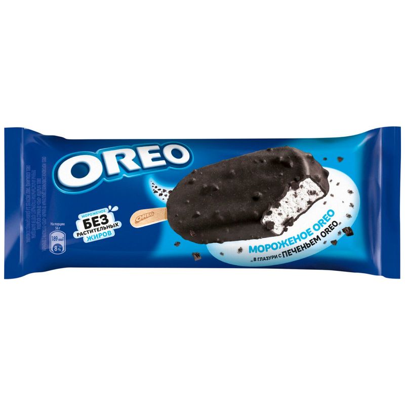 

Мороженое сливочное Oreo эскимо в глазури с печеньем 56 г