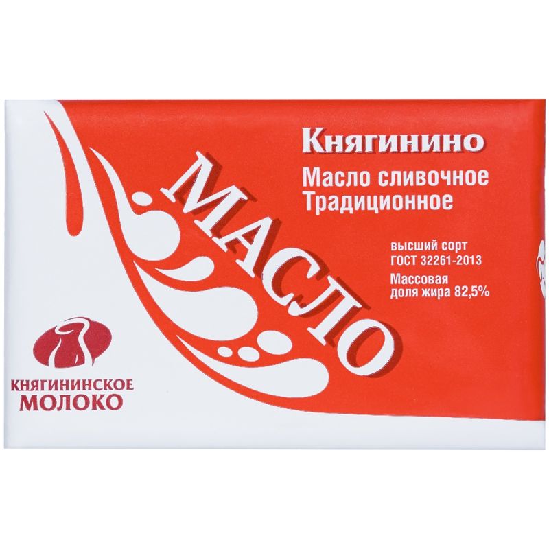 

Масло сливочное Княгинино Традиционное сладко-сливочное 82.5% 180 г