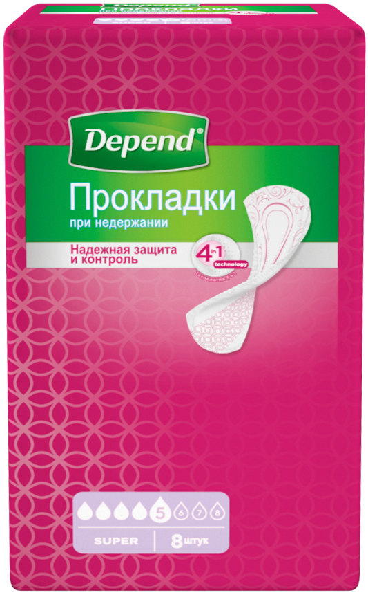

Прокладки Depend Super урологические 8 шт