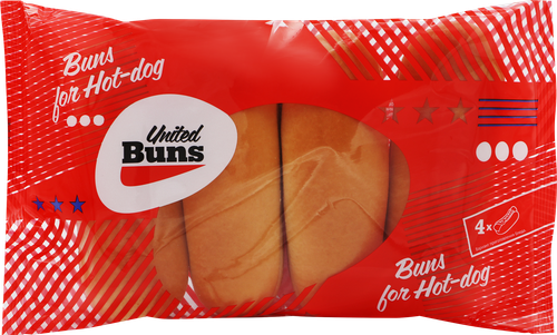 

Булочка United buns для хот-дога 4 шт. x 60 г